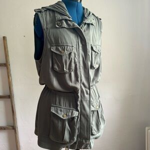 Tinsel Olive Green Military Style Vest